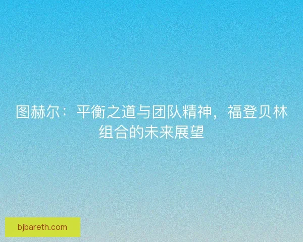 图赫尔：平衡之道与团队精神，福登贝林组合的未来展望