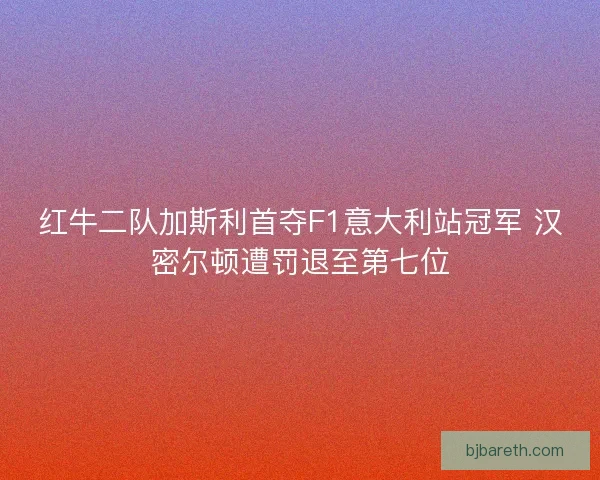 红牛二队加斯利首夺F1意大利站冠军 汉密尔顿遭罚退至第七位